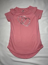 Body Glove Girls Pink Heart Tagless Short Sleeve T-Shirt Size 6
