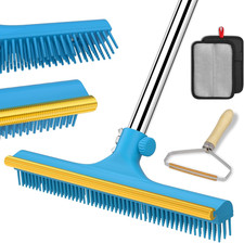 3 in 1 Carpet Rake for Pet Hair Removal, Reusable Pet Hair Remover Broom, 60'' A