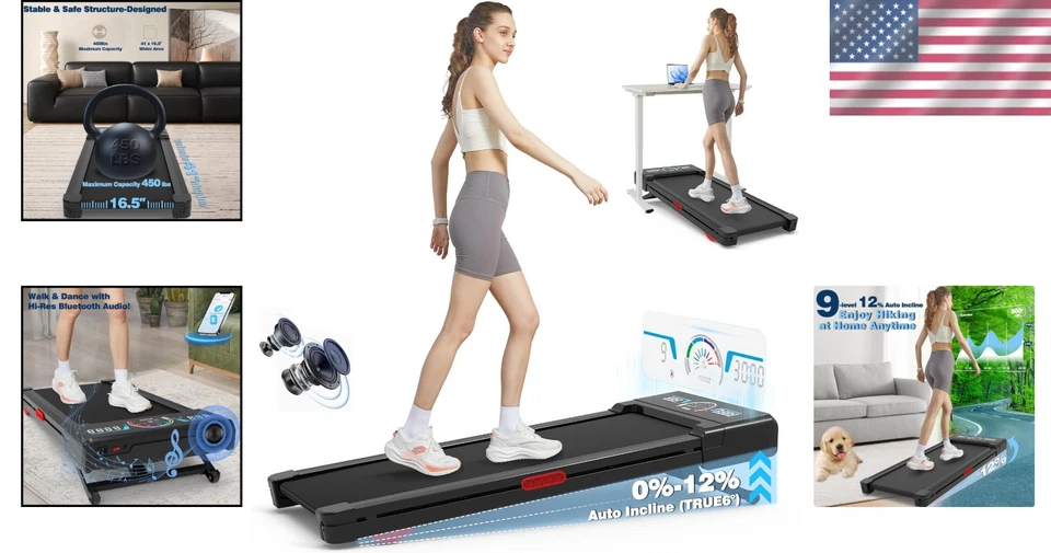 Heavy Duty 450 lbs Capacity Walking Pad - Image 2 of 4