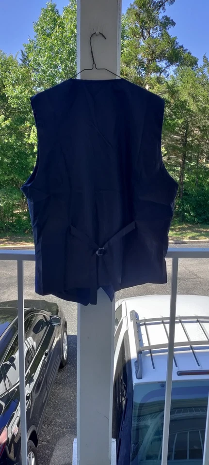 WHATLEES Men's Dress Vest, NavyBlue&Black, Poly Blend, Sz XL, New-with-Tag! - Image 4 of 4