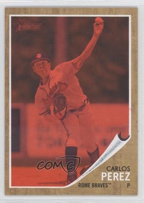 2011 Topps Heritage Minor League Edition Red Tint 401/620 Carlos Perez #33 5e9