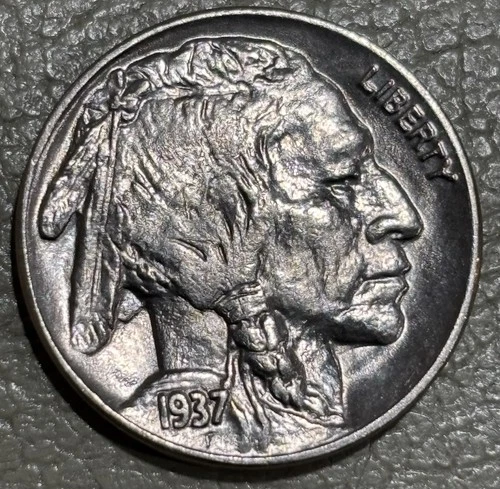 1937 Buffalo nickel, nice original GEM BU UNC Coin sparkling with no issues!