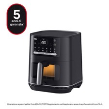 Friggitrice ad aria Braun HF5075I potenza 2000W doppia resistenza capacita' 6 l