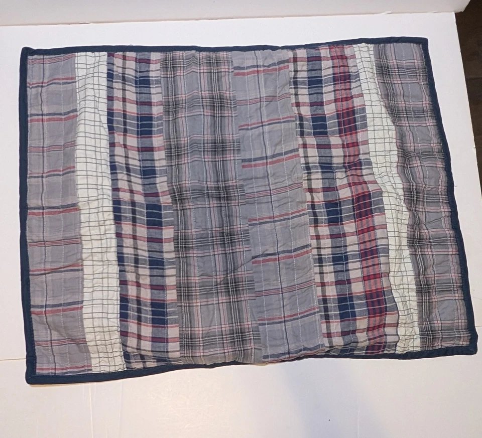 Nautica синий серый лоскутное одеяло стандарт подушка Sham Tiller печати хлопок - Изображение 4 из 4