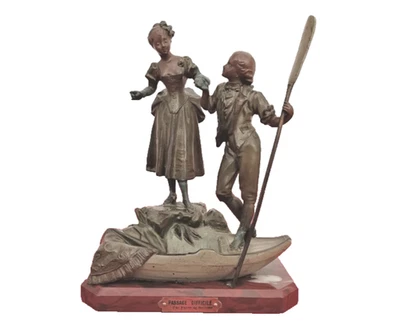 Sculpture en régule polychrome d'après Faure de Brousse (1876-1908) - Photo 1/4