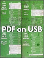 1977 Ford Truck Reparaturhandbuch USB Pickup Bronco Van F100 F150 F250 F350