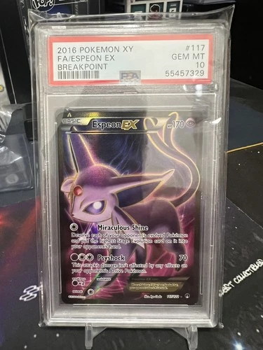 2016 Pokémon XY BREAKpoint Espeon EX 117/122 Full Art UR PSA 10 GEM MINT