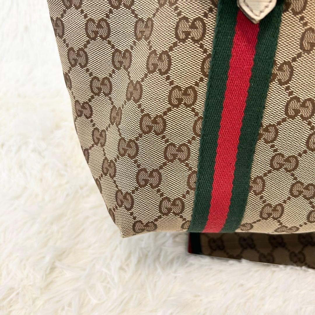 GUCCI Unisex GG Canvas Tote Bag Sherry Line Authentic Excellent Condition thumbnail 4