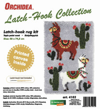 Latch Hook Rug Crafts Kit rug hook latch 50 x 74.5cm, Orchidea Llama Cactus