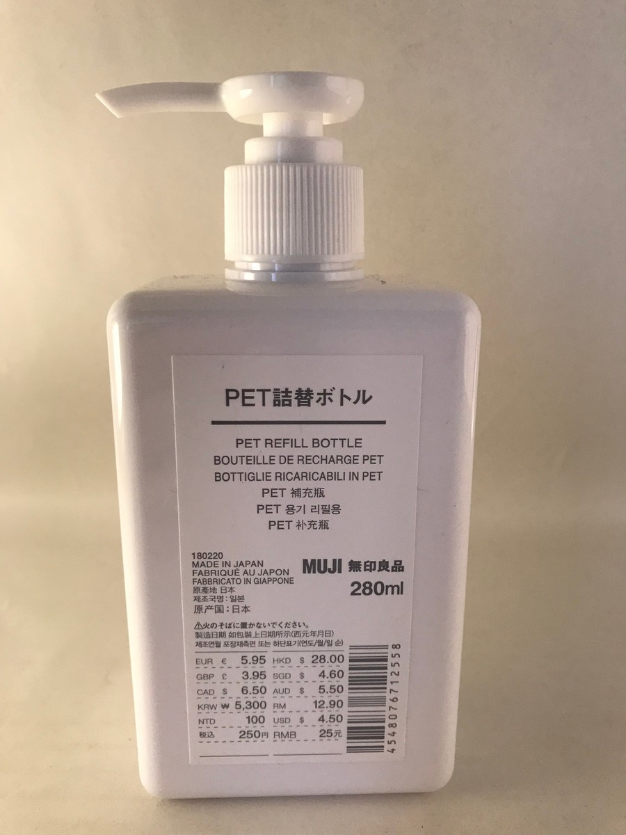 280ml White Japanese Refill Bottle by Muji Japan - Shampoo Soap Dispenser |  eBay
