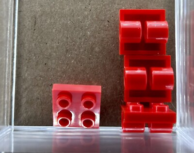 LEGO Parts (4) ~ Red Plate 2 x 2 w Pin Holes (Both Side) ~ No 2817
