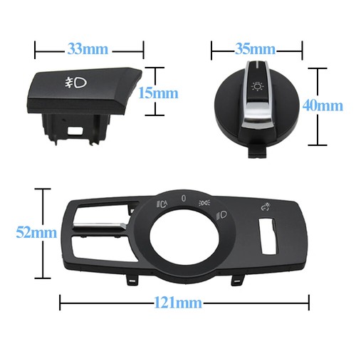 Interior Headlight Switch Rotation Button Headlamp Control Panel Cover For BMW - Bild 8 von 27