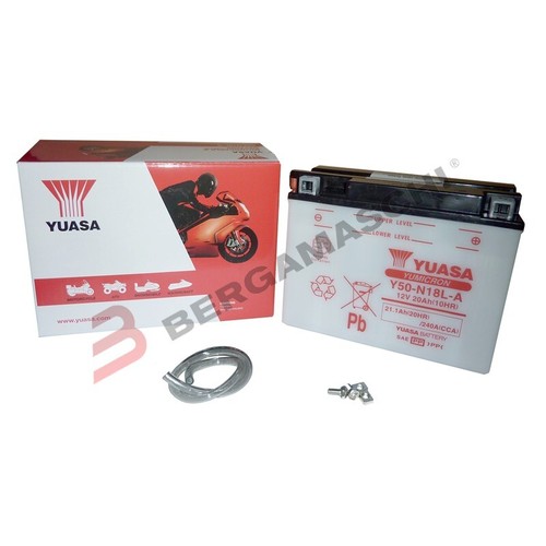 BATTERIA PER MOTO 12V 20 Ah YUASA Y50-N18L-A HONDA GOLD WING 1500 91>96 KAWASAKI - Foto 3 di 4