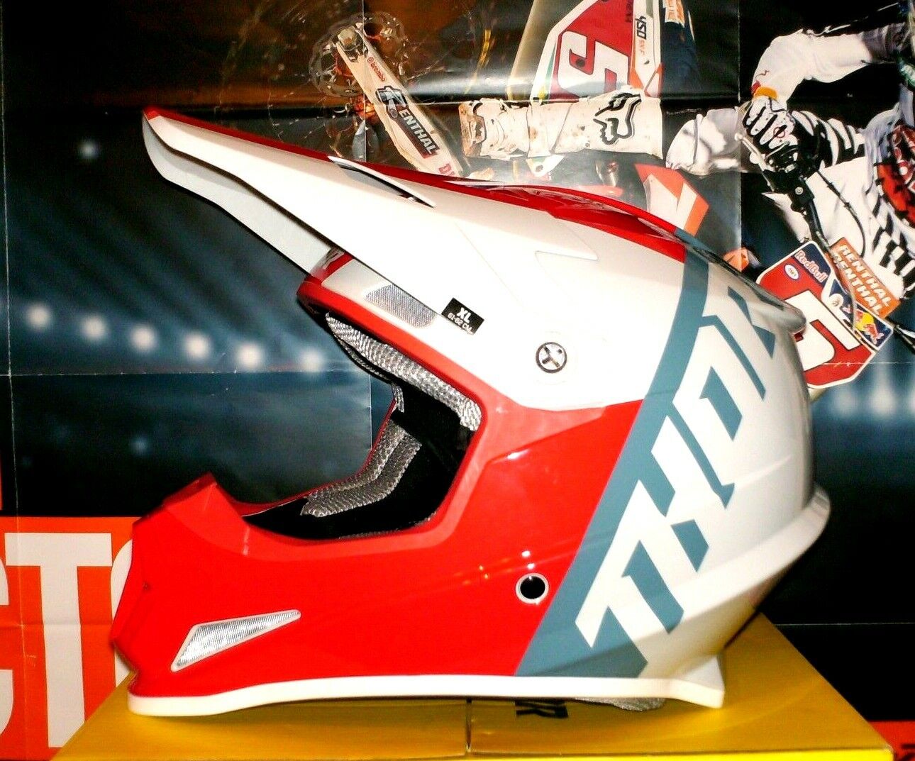 Thor Cross Helmet Sector Shear MX Enduro Offroad Red Honda KTM Shift XL CR-F Airoh-pokaż oryginalną nazwę Niska cena
