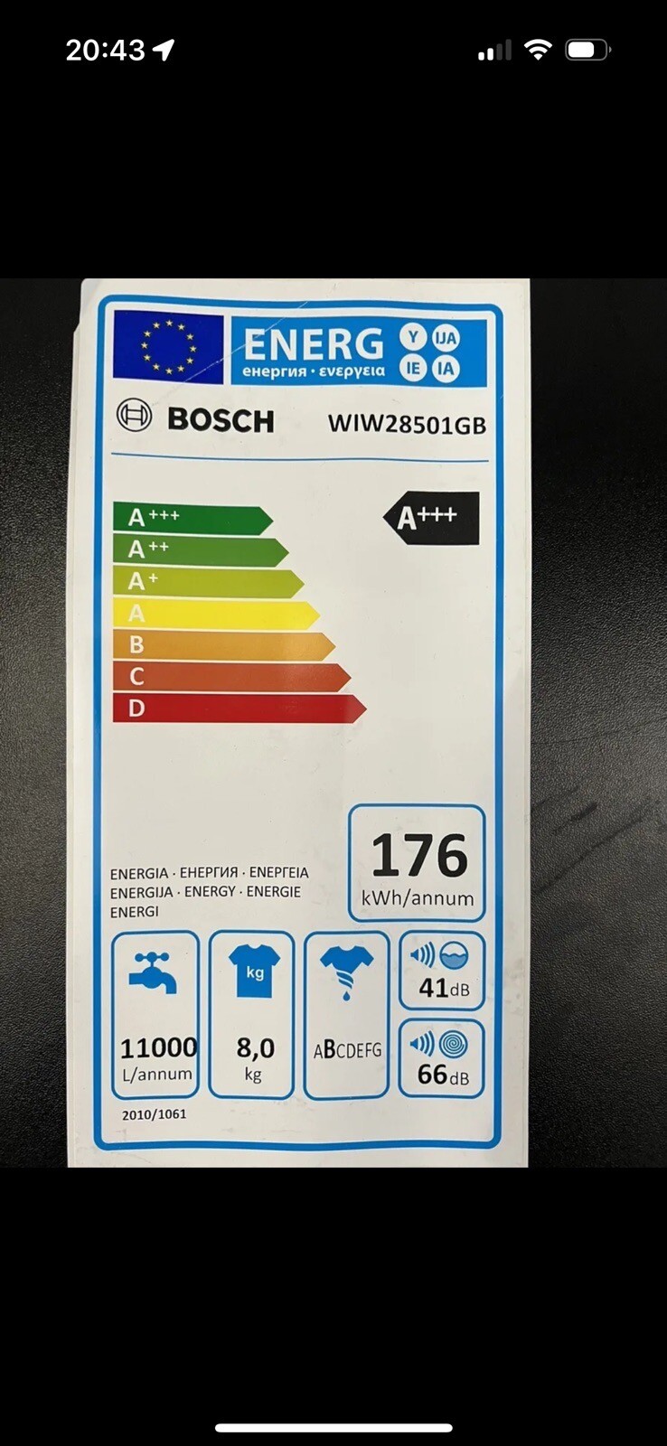 Bosch WIW28501GB Serie 8 8Kg 1400 Spin Fully Integrated Washing Machine eBay