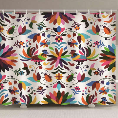 Propeller Color Level 3D Shower Curtain Waterproof Fabric Bathroom Decoration
