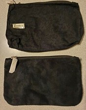 Black Zippered Bag 8X5-In Faux Suede Bag New 2-pack