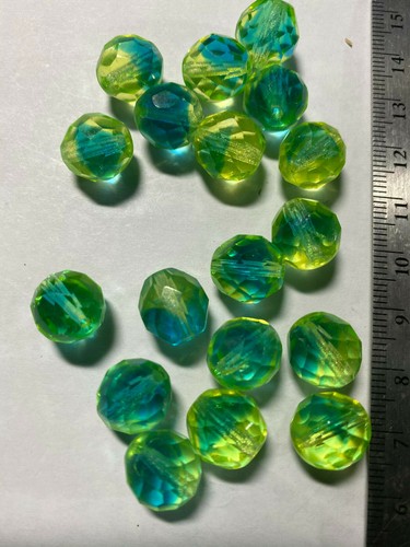 Czech 12mm Fire Polished Beads 7.5" to 8"