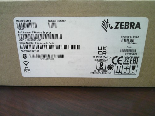 NEW! Zebra ZQ511 Bluetooth Barcode Direct Thermal Printer ZQ51-BUE0000-00 - Picture 3 of 3