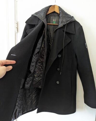 DIRK BIKKEMBERGS - Fitted removeable hood peacoat - Sz 50 - Picture 2 of 17
