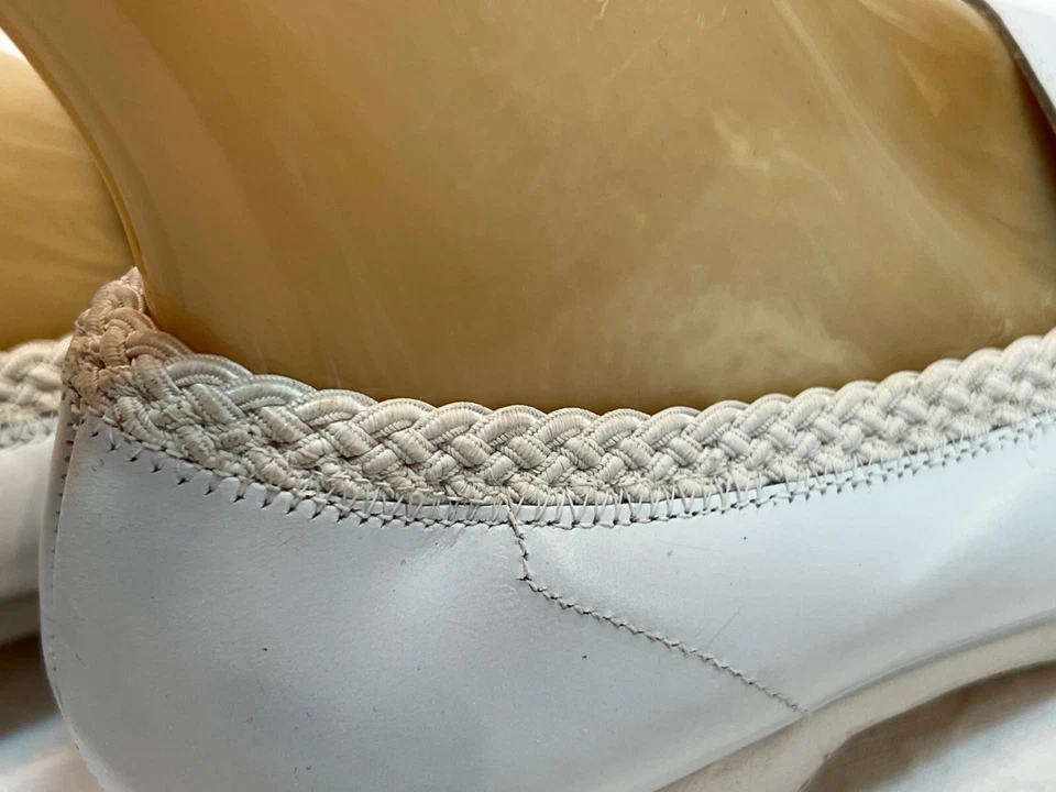 DEADSTOCK 9 EW De Colección Años 70 Enfermeras Zapatos Fantasía Uniforme Camarera Cuero Blanco Nuevo de Lote Antiguo Foto 4 de 4