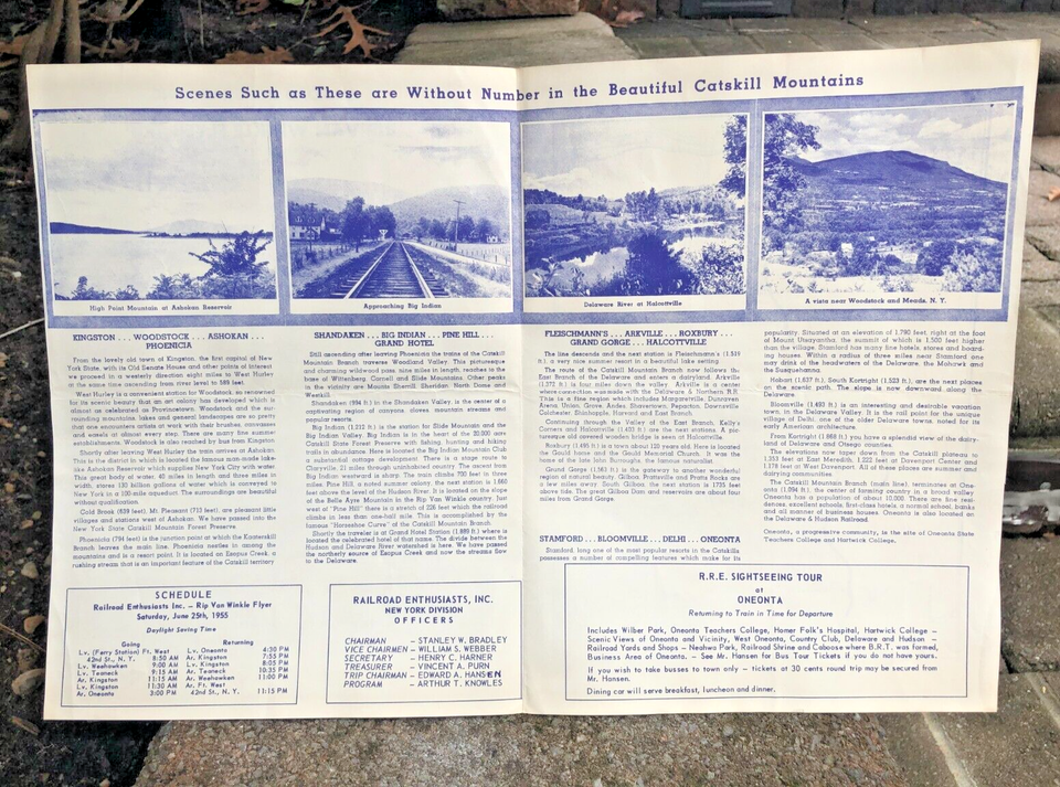 1955 New York Central Railroad "Rip Van Winkle Flyer Trip" Large