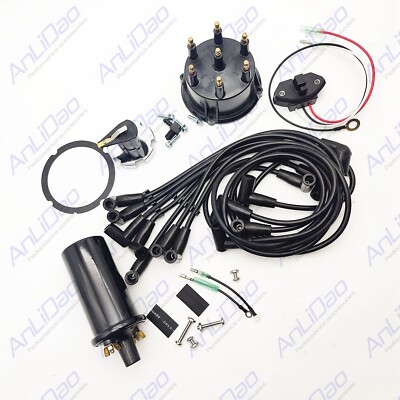 392-7803A4 Mercruiser Spark Plug Wires Distributor Cap Ignition Rotor, with coil