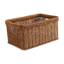 Storage Basket with Handle, Woven Organizer Rectangle Storage Container