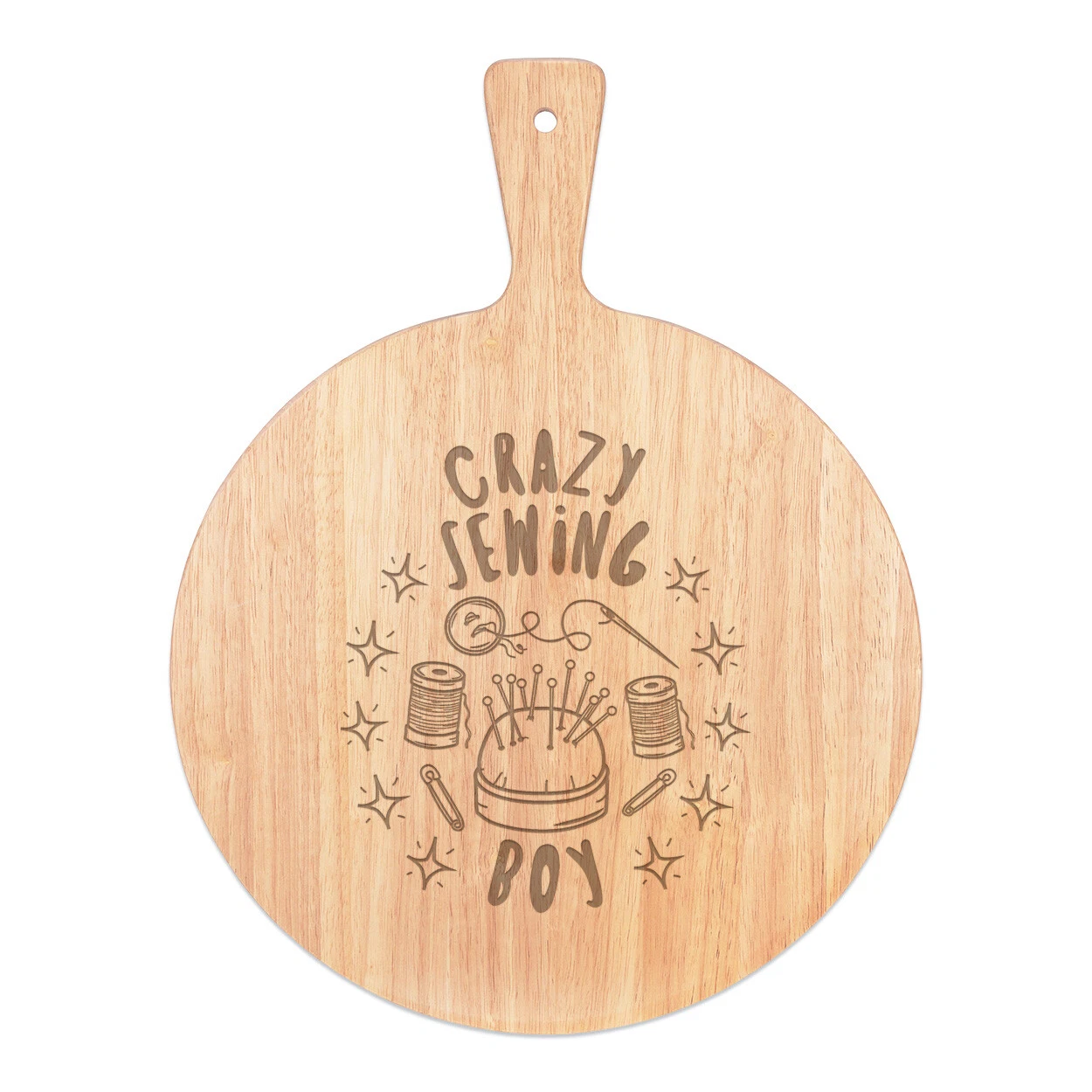Crazy Sewing Boy Stars Pizza Board Paddle Wooden Joke Kids Crafts Best Funny