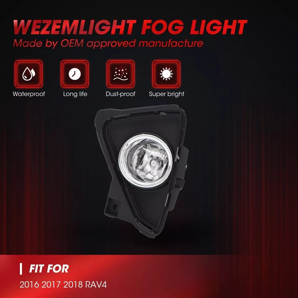 Luces antiniebla de conducción para Toyota RAV4 2016 2017 2018 luces de parachoques + interruptor + kit de cableado Foto 2 de 4