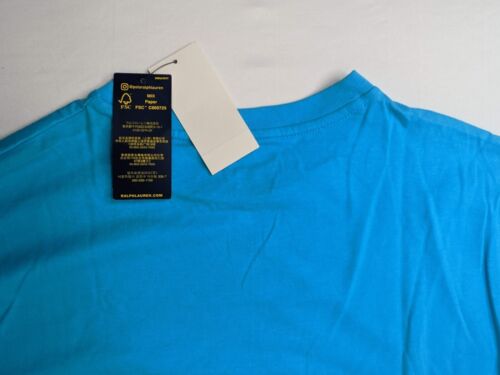 Polo Ralph Lauren T-Shirt Mens Small Blue Crew neck pocket Yellow Pony Classic - Picture 10 of 12