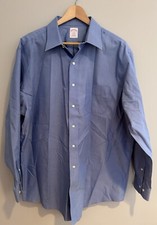 Brooks Brothers Dress Shirt Mens 17   4/5 Arm Blue Button Down Non Iron