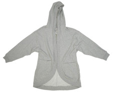 Gap Sweats Fleece Hooded Open Cardigan Pockets Gray Athleisure Womens XS