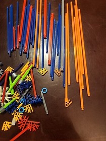 80+ KNEX Rods Connectors Random Mixed Bulk Lot Standard Replacement Parts K'NEX