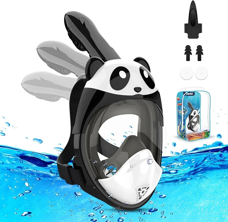 Máscara de Snorkel Urmaxs para Niños, Vista Panorámica 180° Máscara de Buceo Facial Completa Bre Gratis