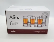 JoyJolt Afina Heavy Base Shot Glass Set of 6 New in Box