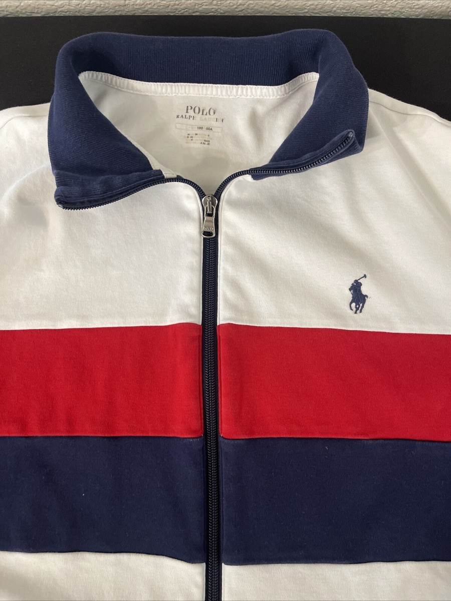 POLO RALPH LAUREN Full Zip Mens Size LT Track Jacket Red POLO RALPH LAUREN Full Zip Mens Size LT Track Jacket Red