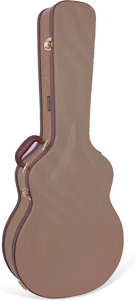 Deluxe Wood Hard Case for Acoustic Super Jumbo Guitar Vinyl Tweed