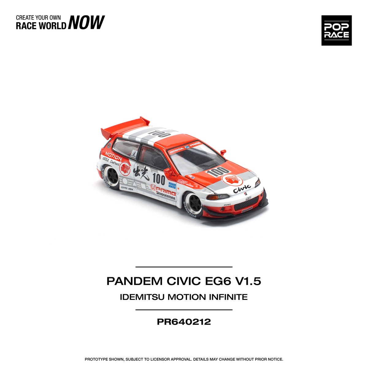 In Stock) POPRACE 1/64 PANDEM CIVIC EG6 v1.5 IDEMITSU MOTION