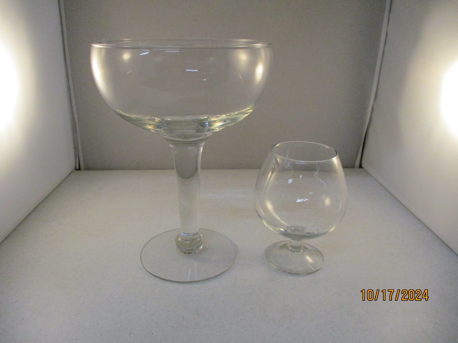 Jumbo Extra Large XL 48 oz Margarita Glass Heavy 10.5" Tall & 6" Brandy
