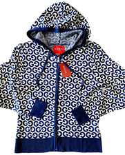 GUESS Cardigan Allover Logo Womens Size L Large Blue Full zip