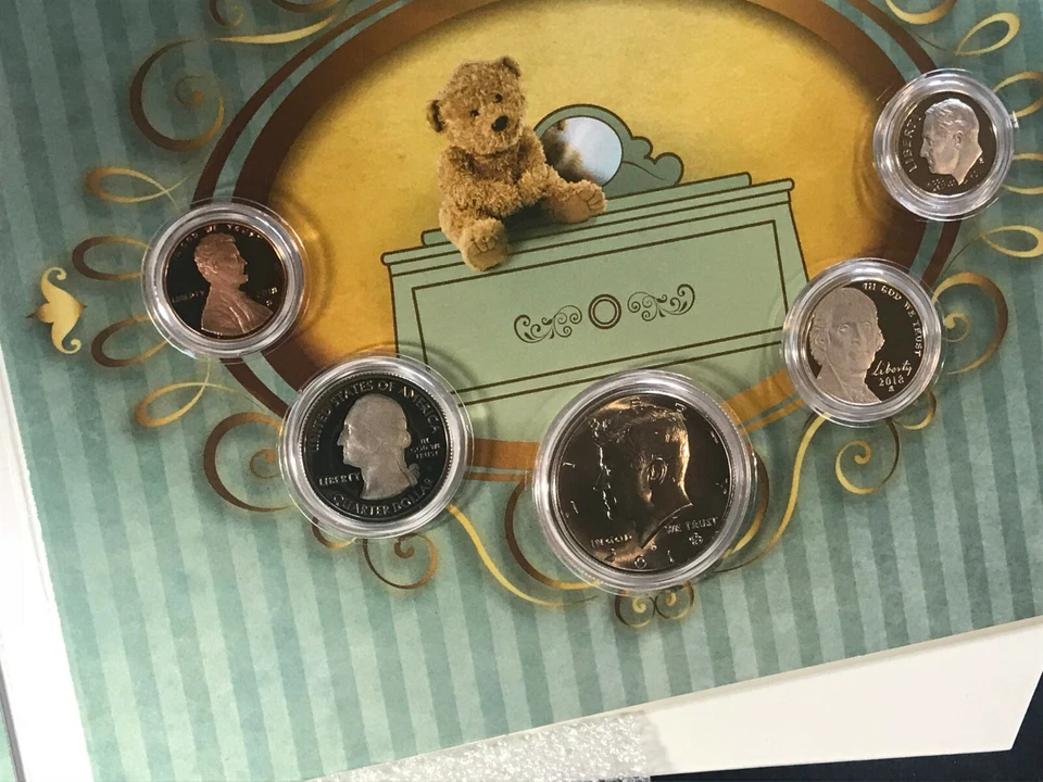 2018 S PROOF Birth Set Birthday Gift Dime Cent 5 Coin 18RD US Mint- UNC Half - Image 2 of 4