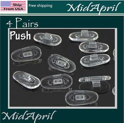 4 pairs eyeglass NOSE PADS High Quality SILICONE  push on US Seller