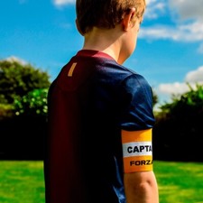 Football Captains Armband WHITE/ORANGE JUNIOR Arm Band [Net World Sports]