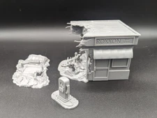 Self Serve Gas Station & Crashed Car 35mm Terrain Marvel Crisis, Infinity