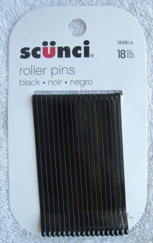 18 Scunci Black Roller Pins Flat Wide Metal Bobby Slides Styling Curl Hair Pin