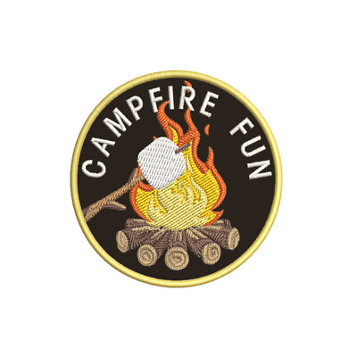 Campfire Fun! Scouts Guide Badge Crest Iron On Embroidered Applique Patch