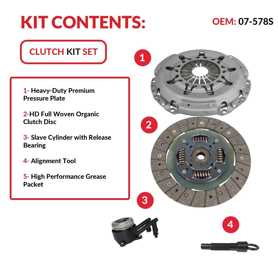 Kit de embrague y esclavo para Ford Fiesta S 2011-2016 Se Sel Ses Base 1,6 L L4 5 velocidades Foto 3 de 4