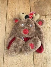 primark christmas baby soft fluffy reindeer hat and mittens 0 6 12 18 months bnw