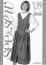 See&Sew 5028 Sewing Pattern Jumper Top Size 6-14 Uncut Factory Folded
